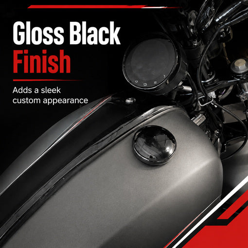 Motorcycle Screw-in Ratcheting Gloss Black Vented Gas Cap