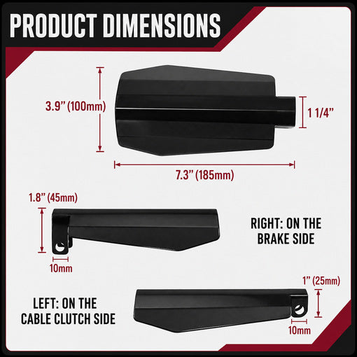 Motorcycle Black Coffin Cut Hand Guards