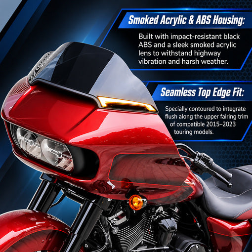 Motorcycle Dual-Function LED Windshield Trim Lights