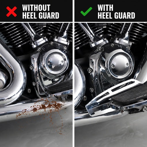 Bolt-On Motorcycle Driver Footboard Heel Guard