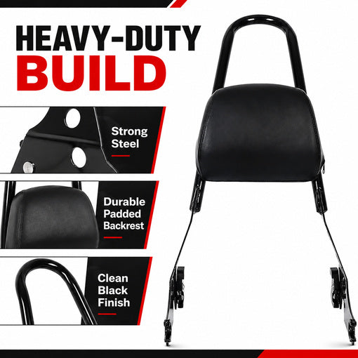 Motorcycle Detachable Sissy Bar Passenger Backrest