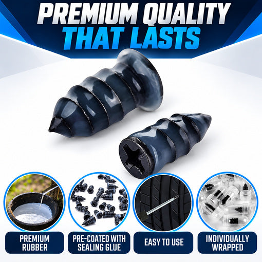 40 PCS Quick Fix Screw-in Tire Plug Kit