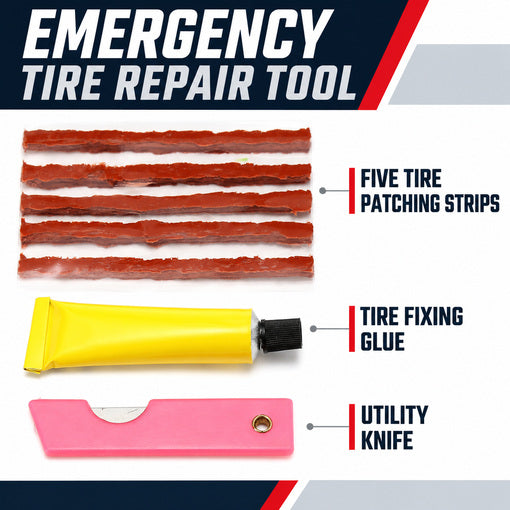 Motorcycle/ATV/UTV CO2 Tire Repair Kit with Inflator for Tubeless Tires