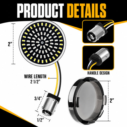 2-Inch Motorcycle Front Rear LED Turn Signal Replacement Kit