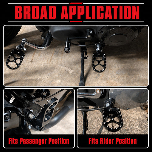 Motorcycle Foot Pegs Wide 360° Rotating Foot Rest Pedal