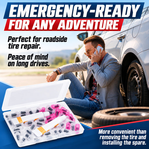40 PCS Quick Fix Screw-in Tire Plug Kit
