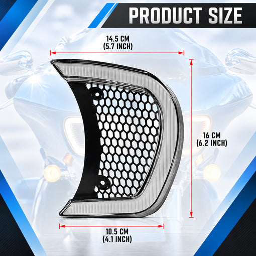 Motorcycle LED Headlight Vent Turn Signal For 2015-2024