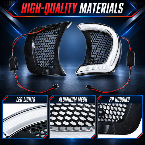 Motorcycle LED Headlight Fairing Vent Accent Turn Signal Lights