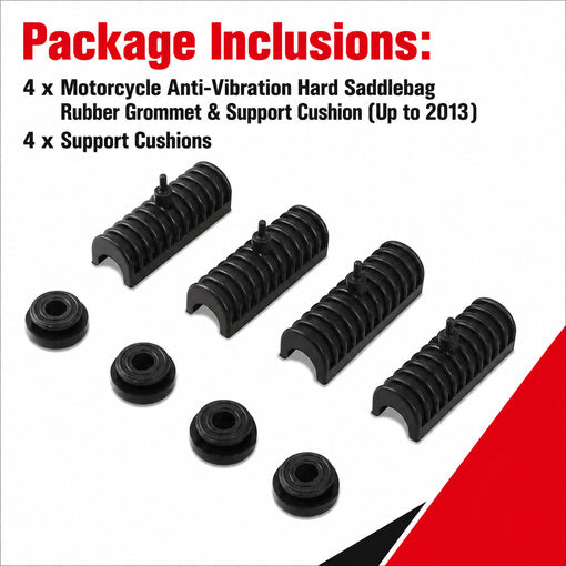 Motorcycle Anti-Vibration Hard Saddlebag Rubber Grommet & Support Cushion