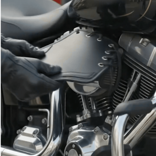 Motorcycle Leather Side Saddle Heat Shield Deflector