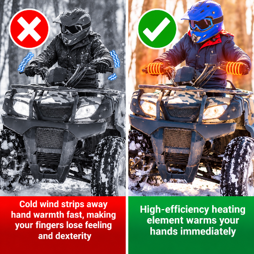 Motorcycle/ATV/Bike/Snowmobile 6-Gear Temperature Heated Grip Wraps