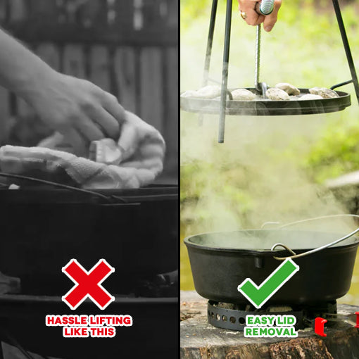 Camp Dutch Oven Lid Holder & Serving Stand