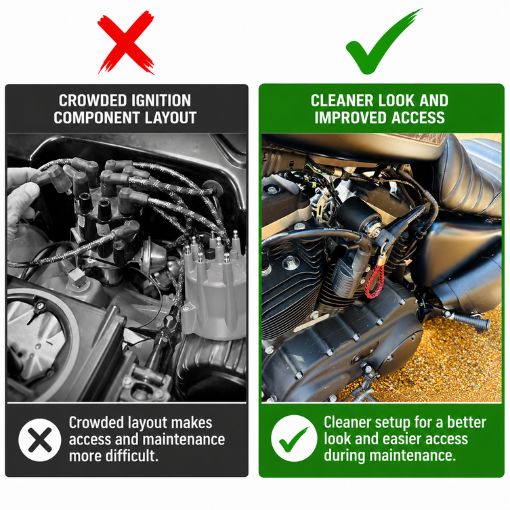 Motorcycle Coil and Ignition Relocation Bracket