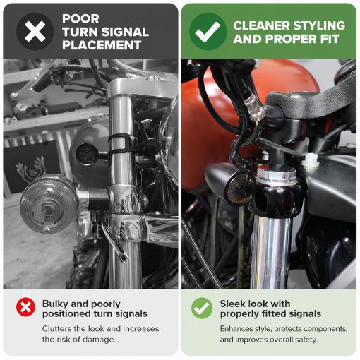 Motorcycle Front Turn Signal Mounts Relocation Kit