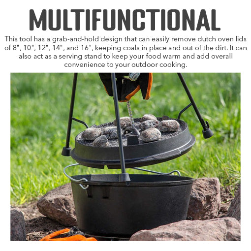 Camp Dutch Oven Lid Holder & Serving Stand