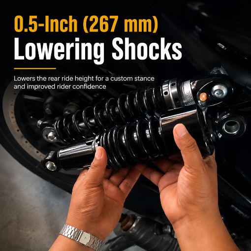 Motorcycle 10.5-inch Rear Lowering Shocks Absorber Set