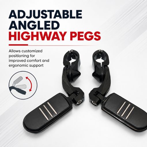Motorcycle 1.25" Adjustable Highway Footpegs