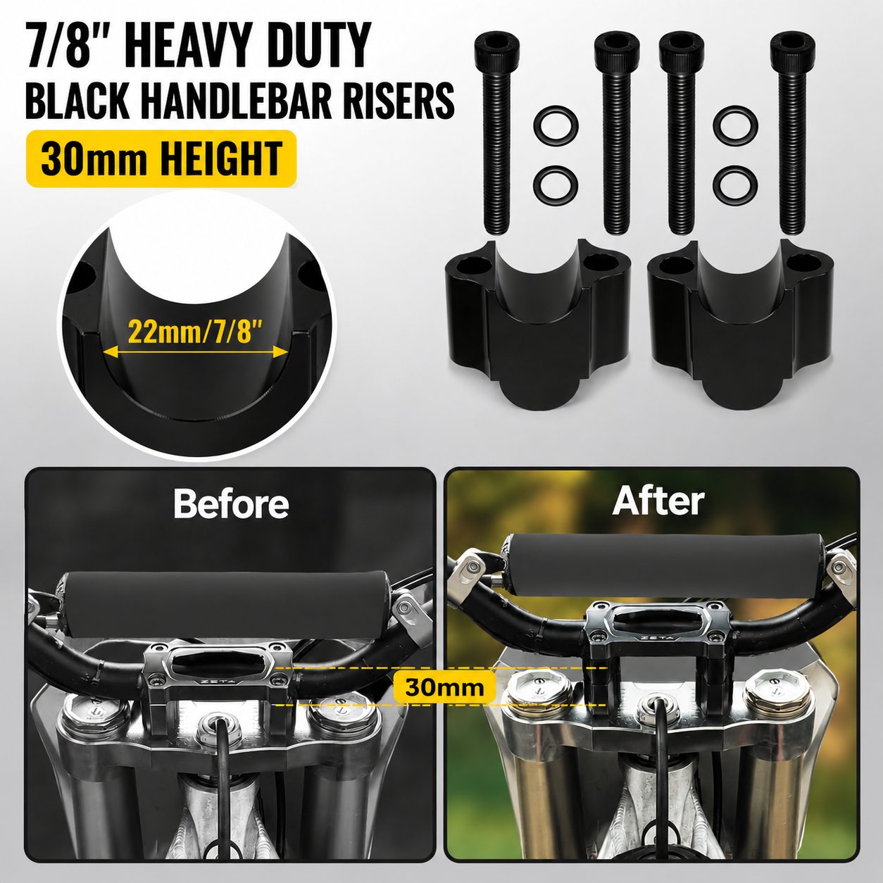 Universal 7/8 Inch Motorcycle Handlebar Risers