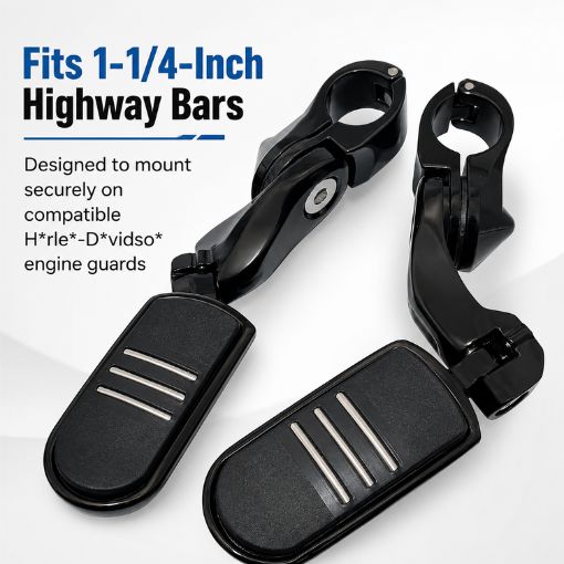 Motorcycle 1.25" Adjustable Highway Footpegs