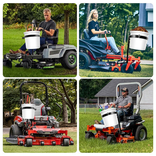 Clamp-on Zero Turn Mower Bucket Holder