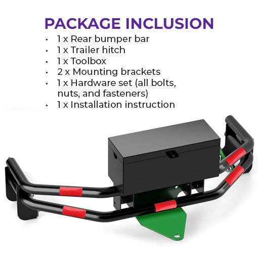 Zero Turn Lawn Mower Rear Bumper Hitch with Toolbox