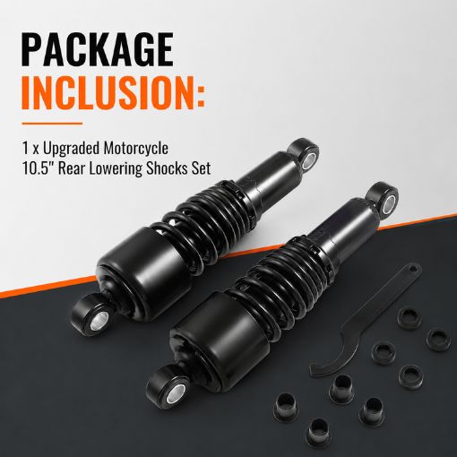 Upgraded Motorcycle 10.5'' Rear Lowering Shocks Set