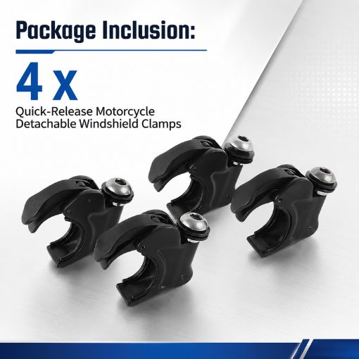 Quick-Release Motorcycle Detachable Windshield Clamps
