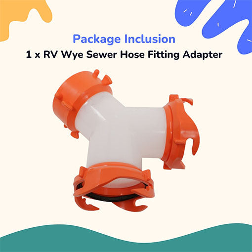 RV Wye Sewer Hose Fitting Adapter