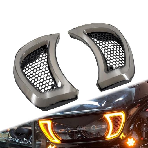 Motorcycle LED Headlight Fairing Vent Accent Turn Signal Lights