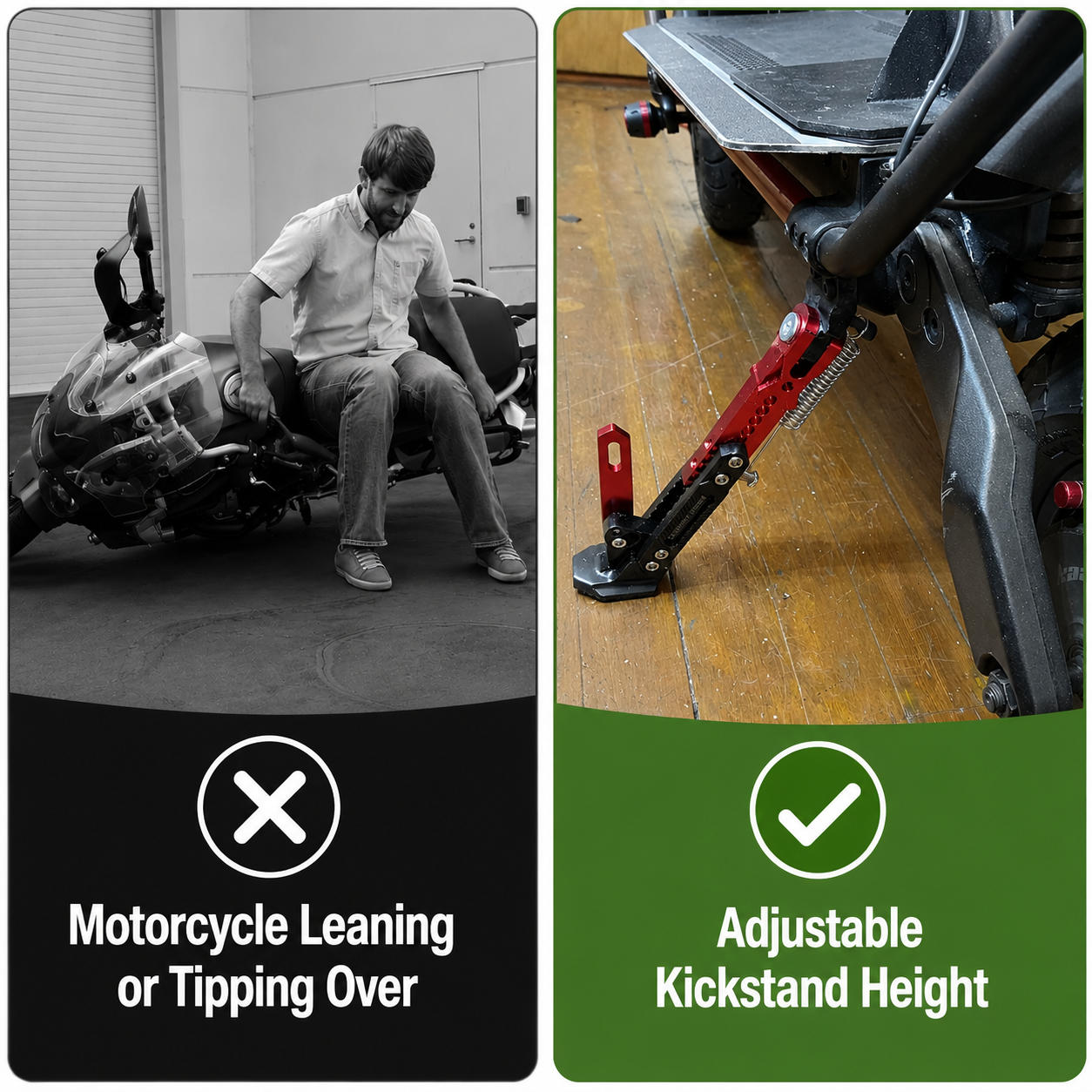 Adjustable Universal Motorcycle Kickstand
