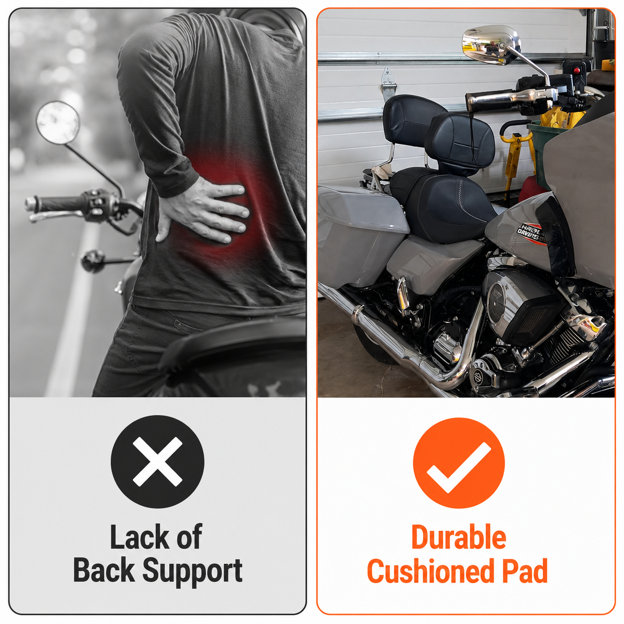 Adjustable Detachable Plug-in Rider Back Rest