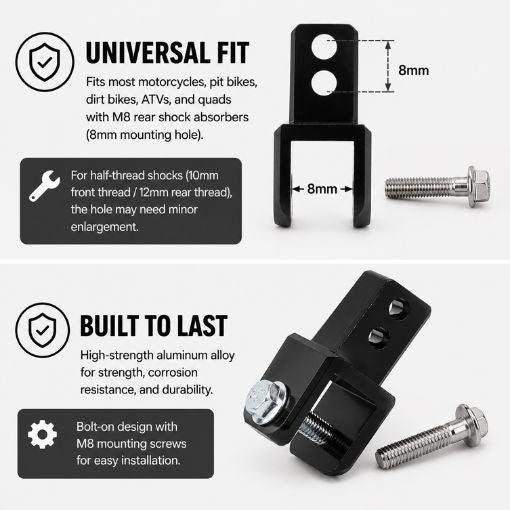 Universal Motorcycle 8mm Rear Shock Riser