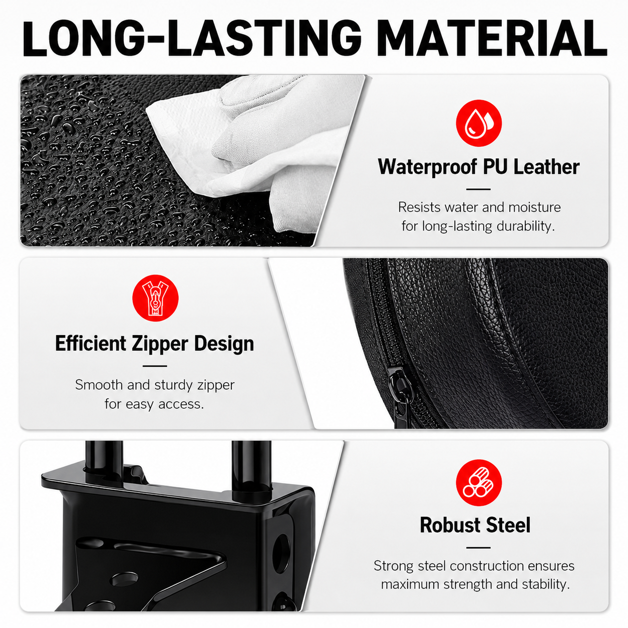Adjustable Detachable Plug-in Rider Back Rest
