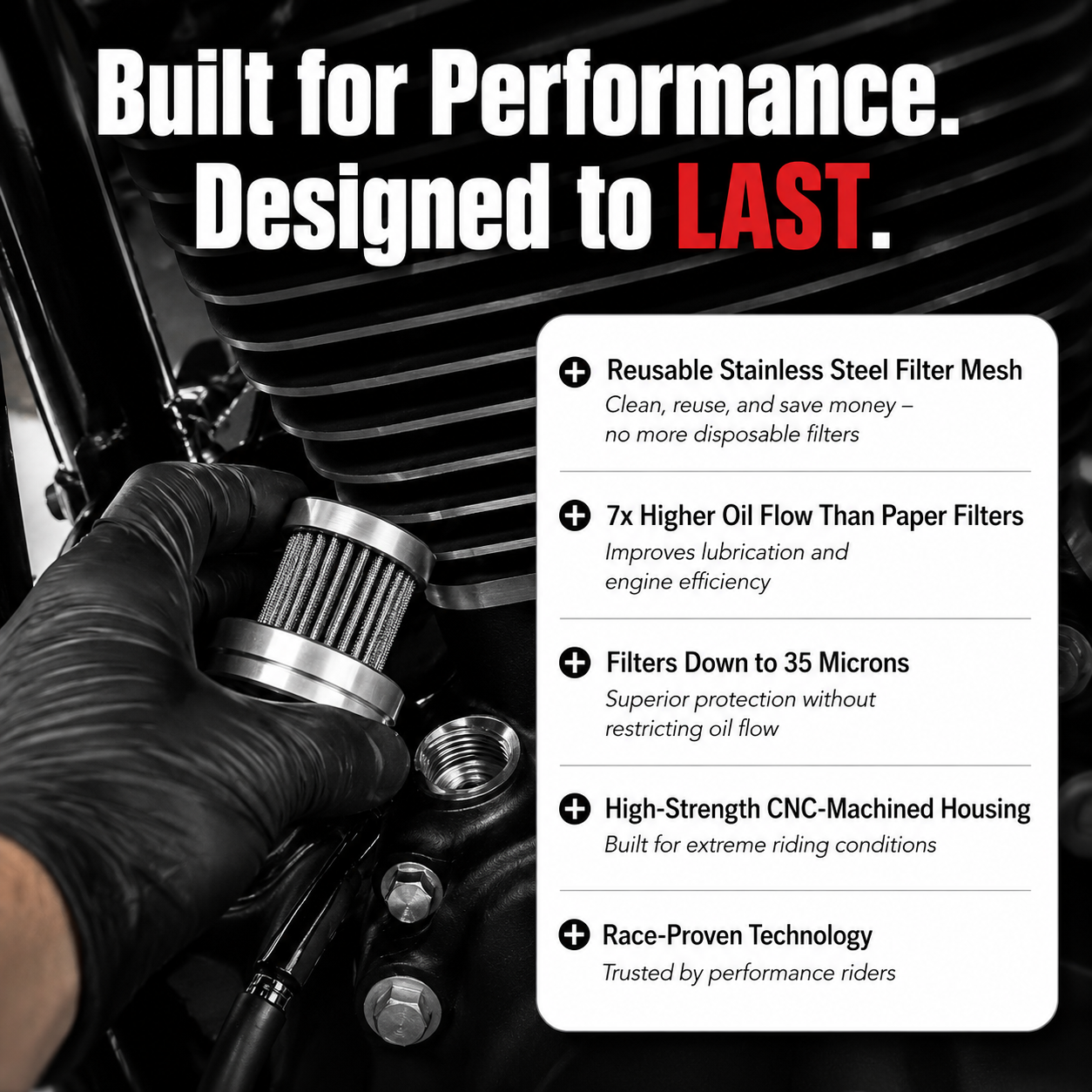 Motorcycle Reusable Spin-On Oil Filter