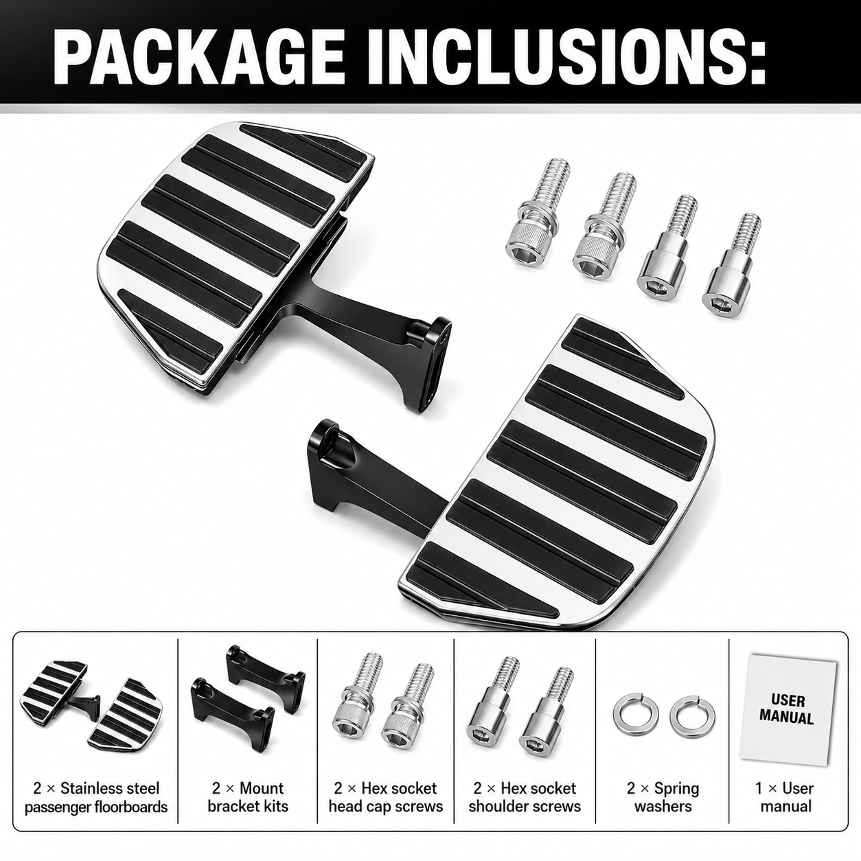 Motorcycle Wider Passenger Floorboards