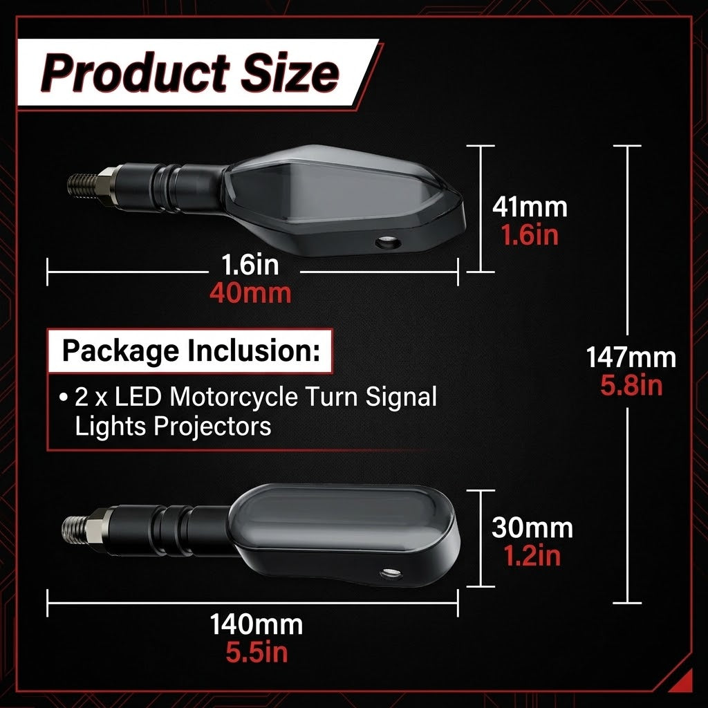 Motorcycle LED Turn Signal Lights Projectors
