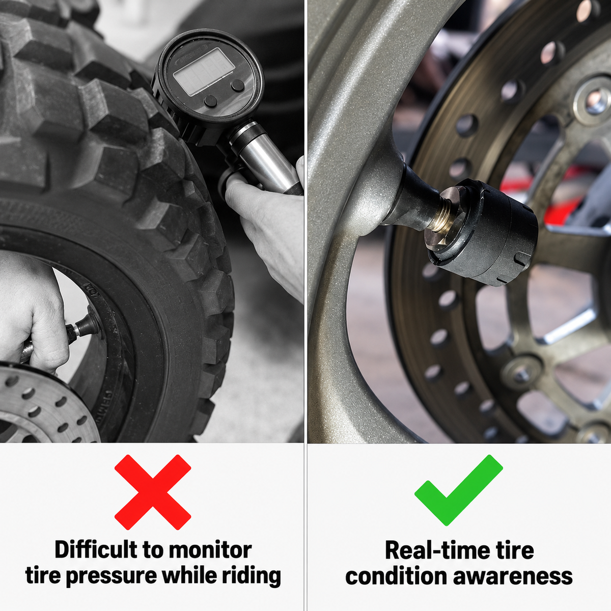 Wireless Motorcycle Tire Pressure Monitoring System