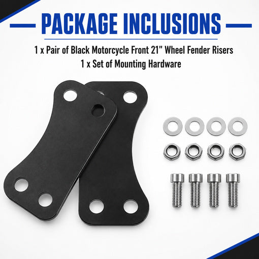 Motorcycle Front 21" Wheel Fender Risers