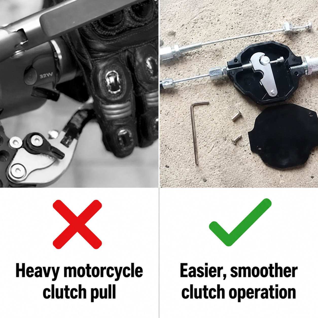 Motorcycle Easy Stunt Pull Clutch Cable Lever Replacement System