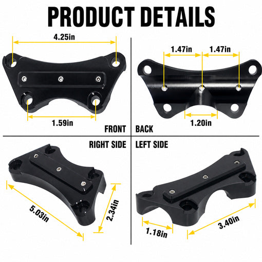 Bolt-On Motorcycle Handlebar Anti-Slip 1" Riser Clamp