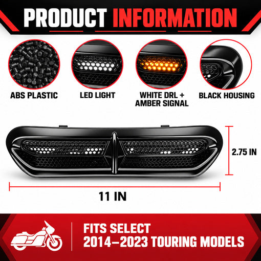 Motorcycle LED Fairing Vent Light