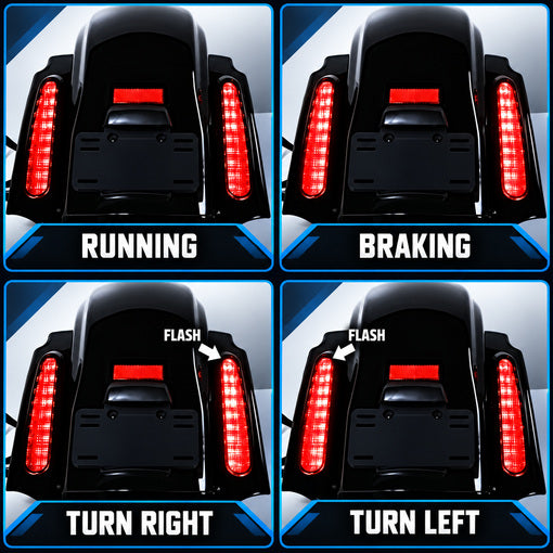 Motorcycle Rear Fender Fascia with LED Tail Lights