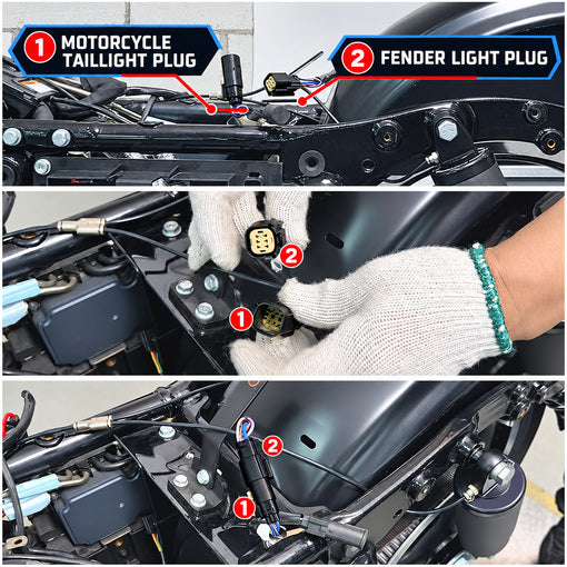 Motorcycle Rear Fender Fascia with LED Tail Lights