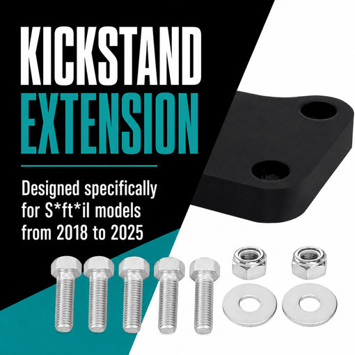 Motorcycle 1.0" Longer Extended Kickstand Bracket Kit