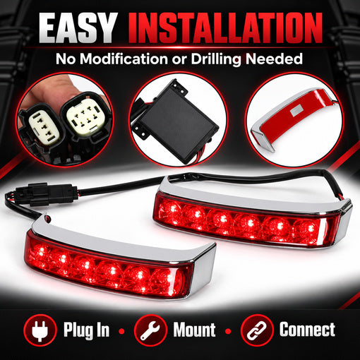 Motorcycle LED Saddlebag Brake Running Turn Signal Tail Lights