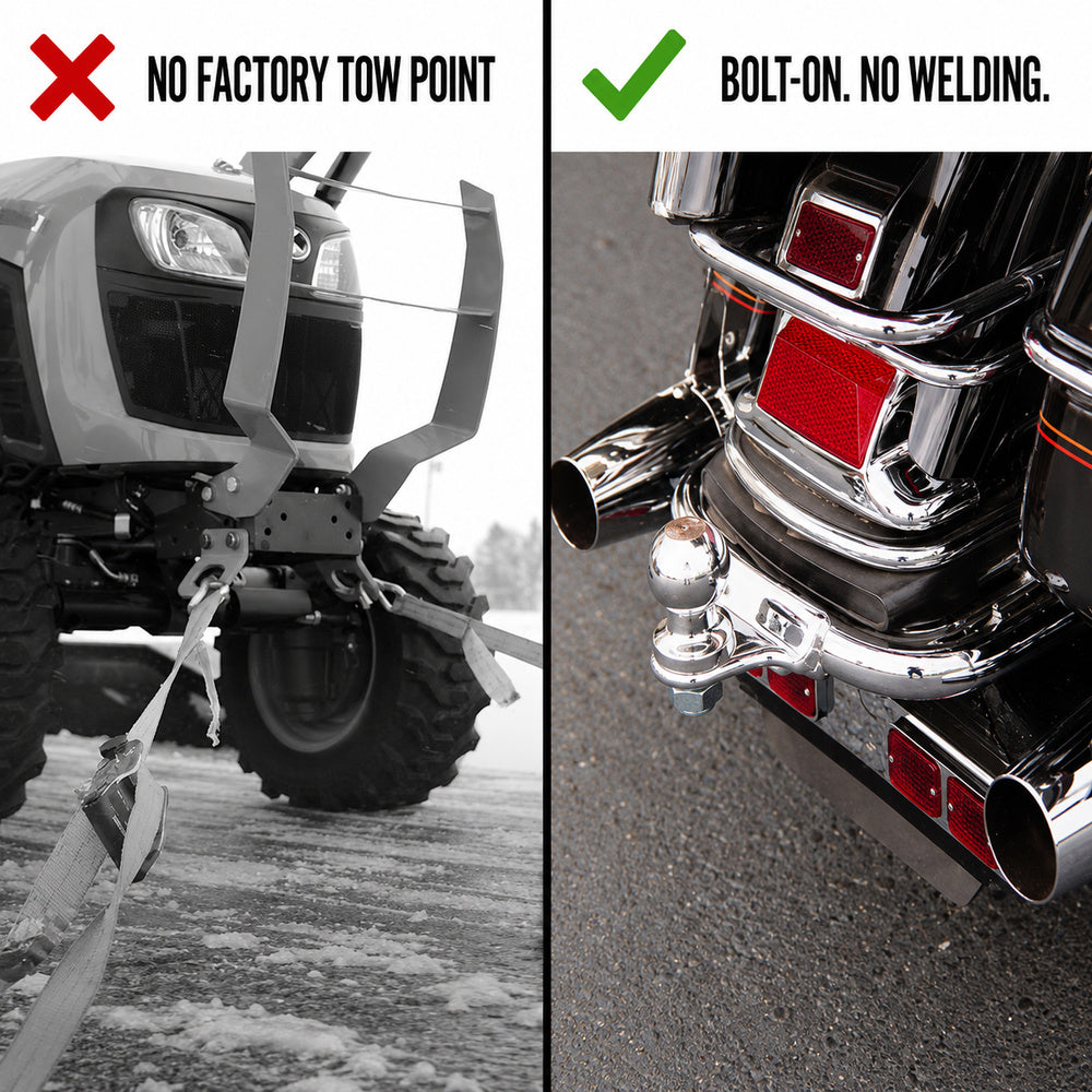 Bolt-On Motorcycle Trailer Hitch with Ball