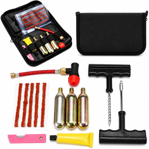 Motorcycle/ATV/UTV CO2 Tire Repair Kit with Inflator for Tubeless Tires