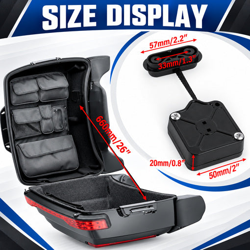 Motorcycle Tour Trunk Cable Lid Tether Retractable Cable
