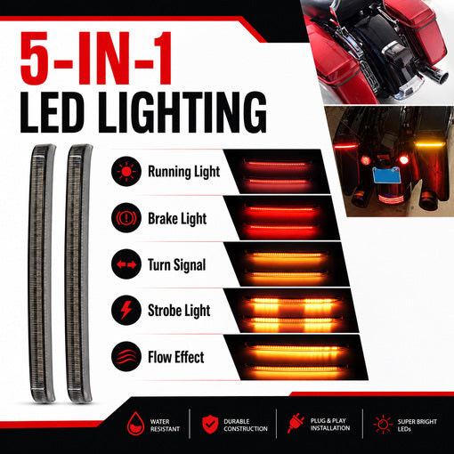 Motorcycle LED Saddlebag Tail Lights