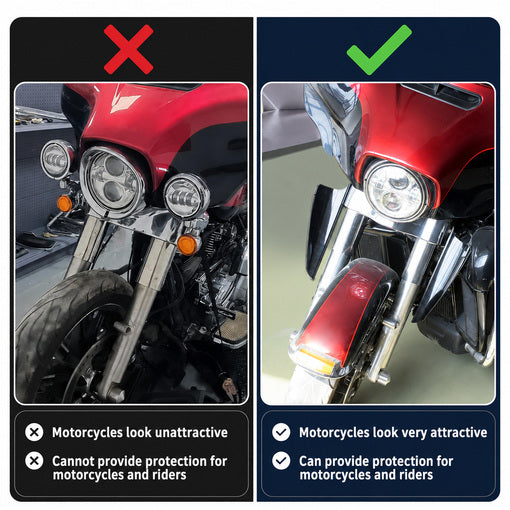 Bolt-On Motorcycle Front Fork Mount Wind Deflectors 1-Pair
